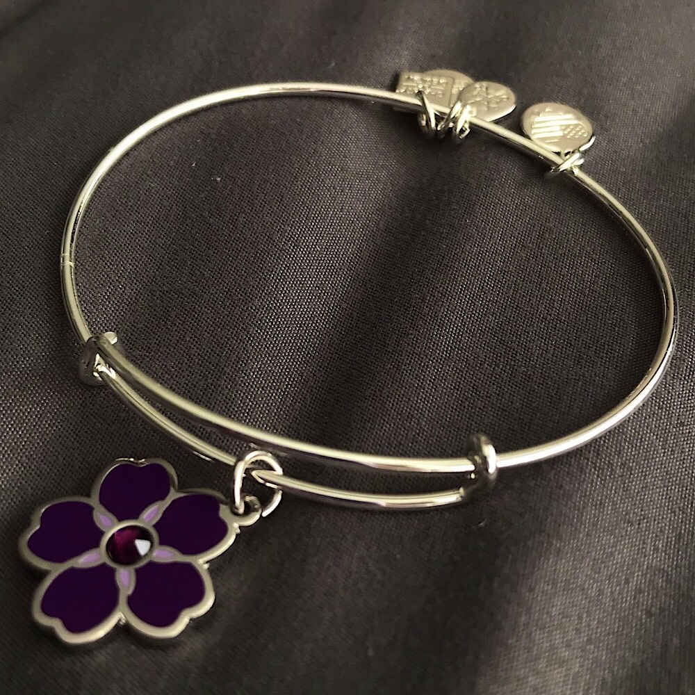 NWOT Purple Alex and Ani Flower Bracelet